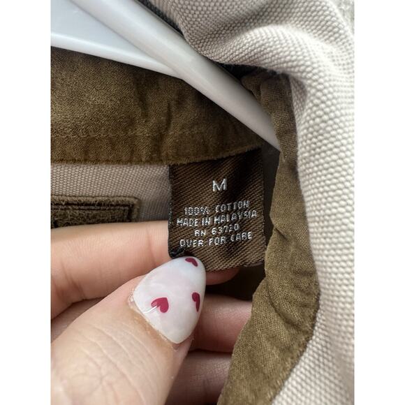 North River Outfitters Mens Buton Down Shirt Size Medium Tan Long Sleeve Vintage - Picture 5 of 11